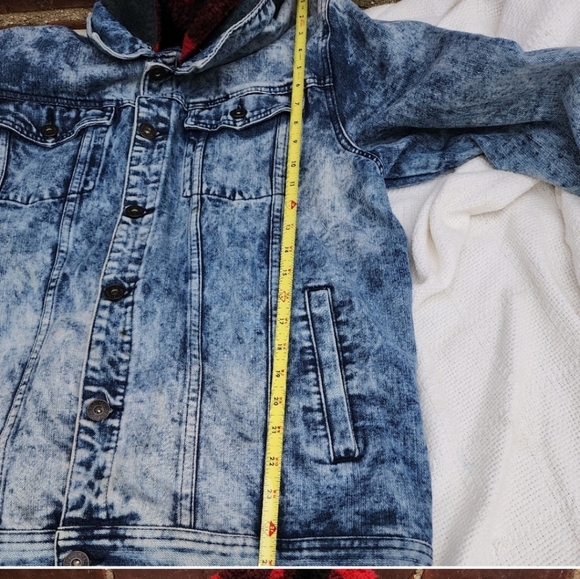 Vintage 80s Company One acid washed Denim hoodie Jacket XL-L - Picture 14 of 14